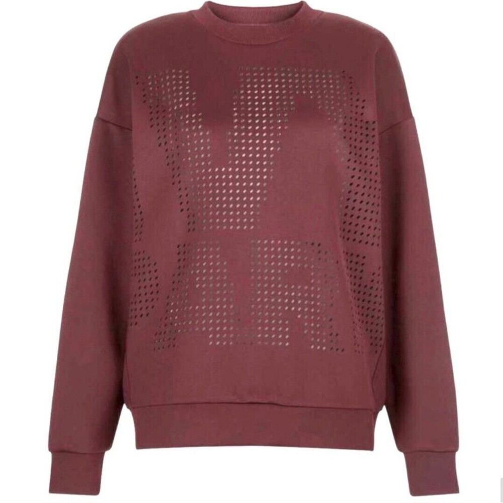 Ivy Park Laser Cut Logo Sweatshirt Maroon Red Crewneck Size Small Oversized Rare
